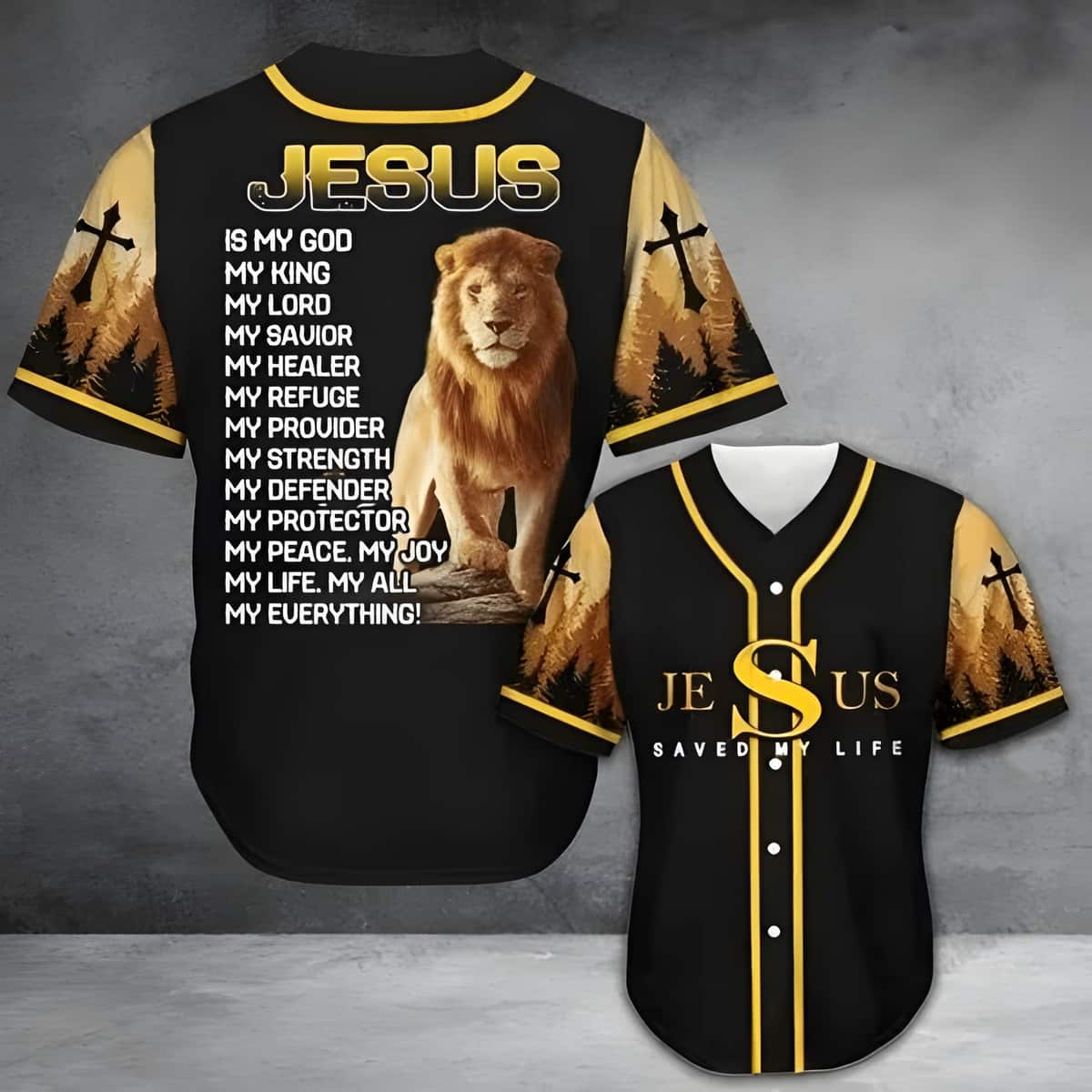 Jesus Saved My Life Baseball Jersey Is My God My King My Lord