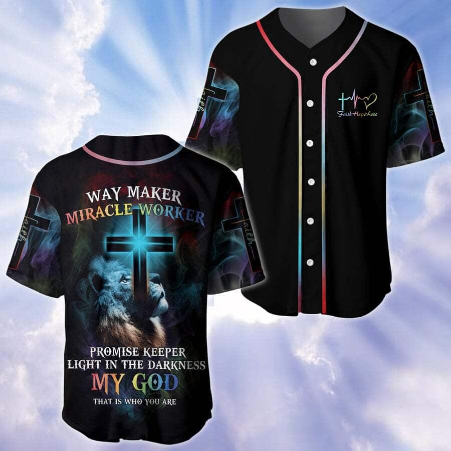 Way Maker Miracle Worker Jesus Baseball Jersey