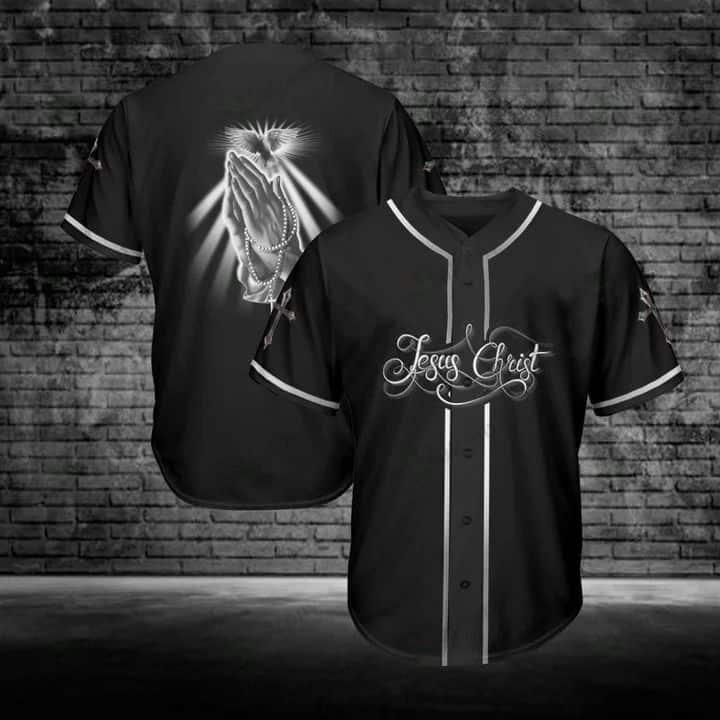 Jesus Christ Baseball Jersey Hand Saved My Life Christian Gift For Men