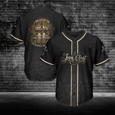 Jesus Christ Baseball Jersey I Believe In God Our Father Christian Gift For Dad