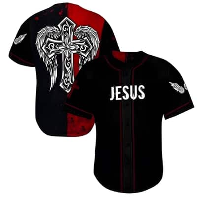 Faith Cross Wing Of Jesus Baseball Jersey Gift For Christian Friend