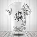 I Love Jesus Baseball Jersey Flower Pattern Christian Gift For Men
