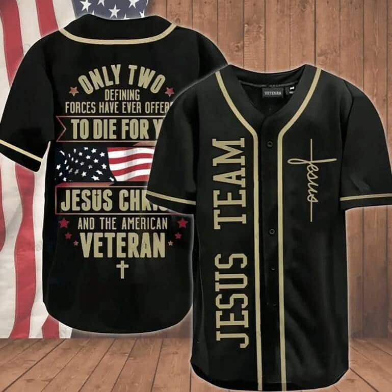 Jesus Team And The American Veteran Baseball Jersey Best Christian Gift