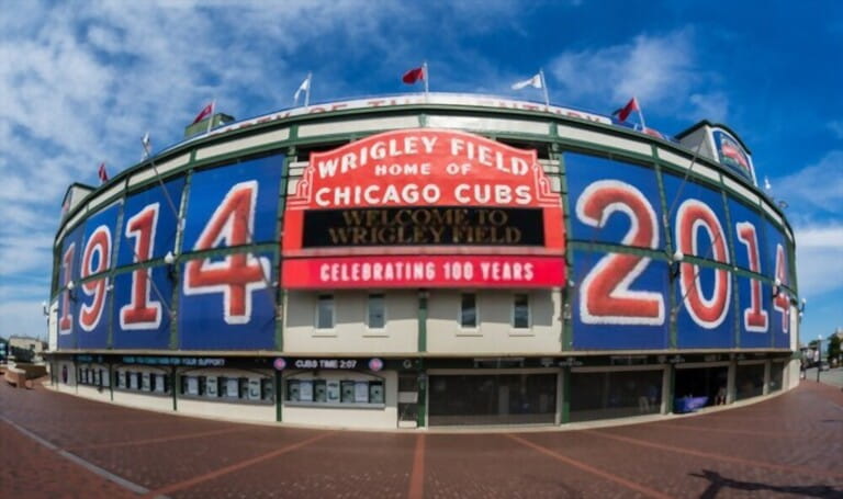 Wrigley Field Stadium baseball taken from outside in Chicago Wrigley Field Stadium baseball taken from outside in Chicago