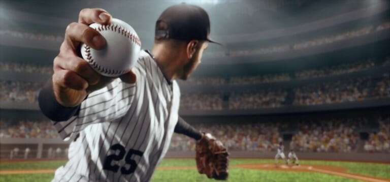 baseball player throws ball on professional stadium baseball player throws ball on professional stadium