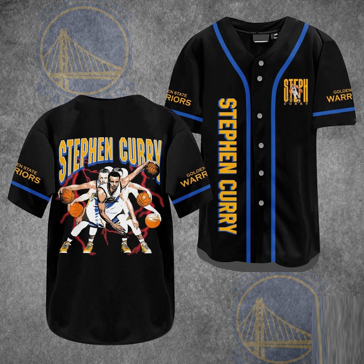 Stephen Curry NBA Golden State Warriors Baseball Jersey Sports Gift For Him