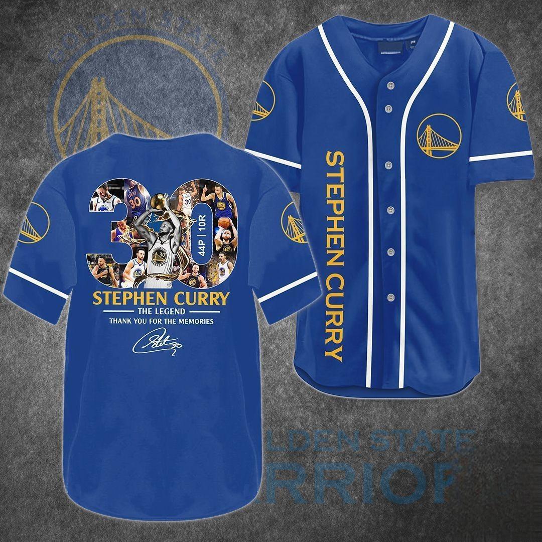 Stephen Curry Legend Golden State Warriors Baseball Jersey