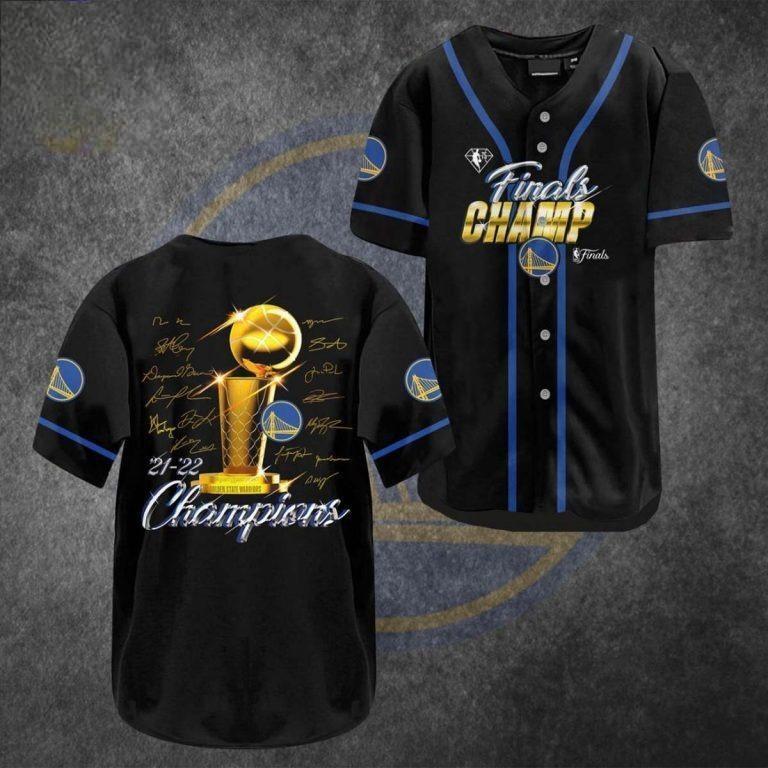 NBA Golden State Warriors Baseball Jersey 21-22 Champions