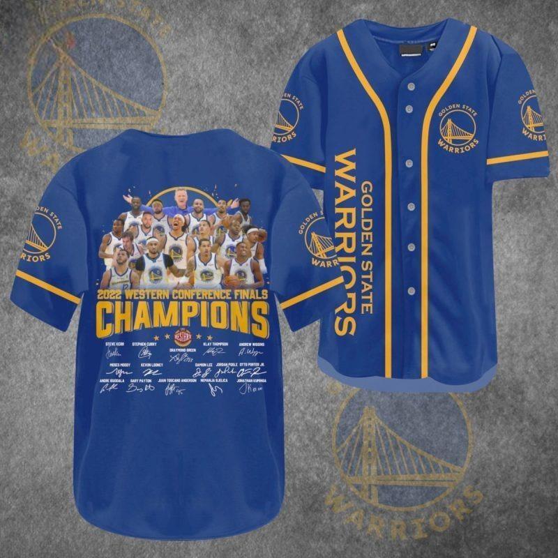 Western Conference Finals Champions NBA Golden State Warriors Baseball Jersey