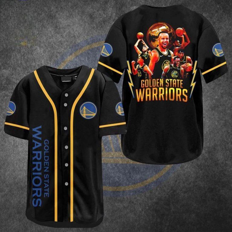 Black Golden State Warriors Baseball Jersey Gift For NBA Fans