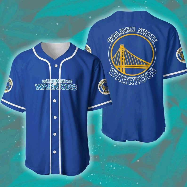 Navy Golden State Warriors Baseball Jersey Gift For NBA Fans