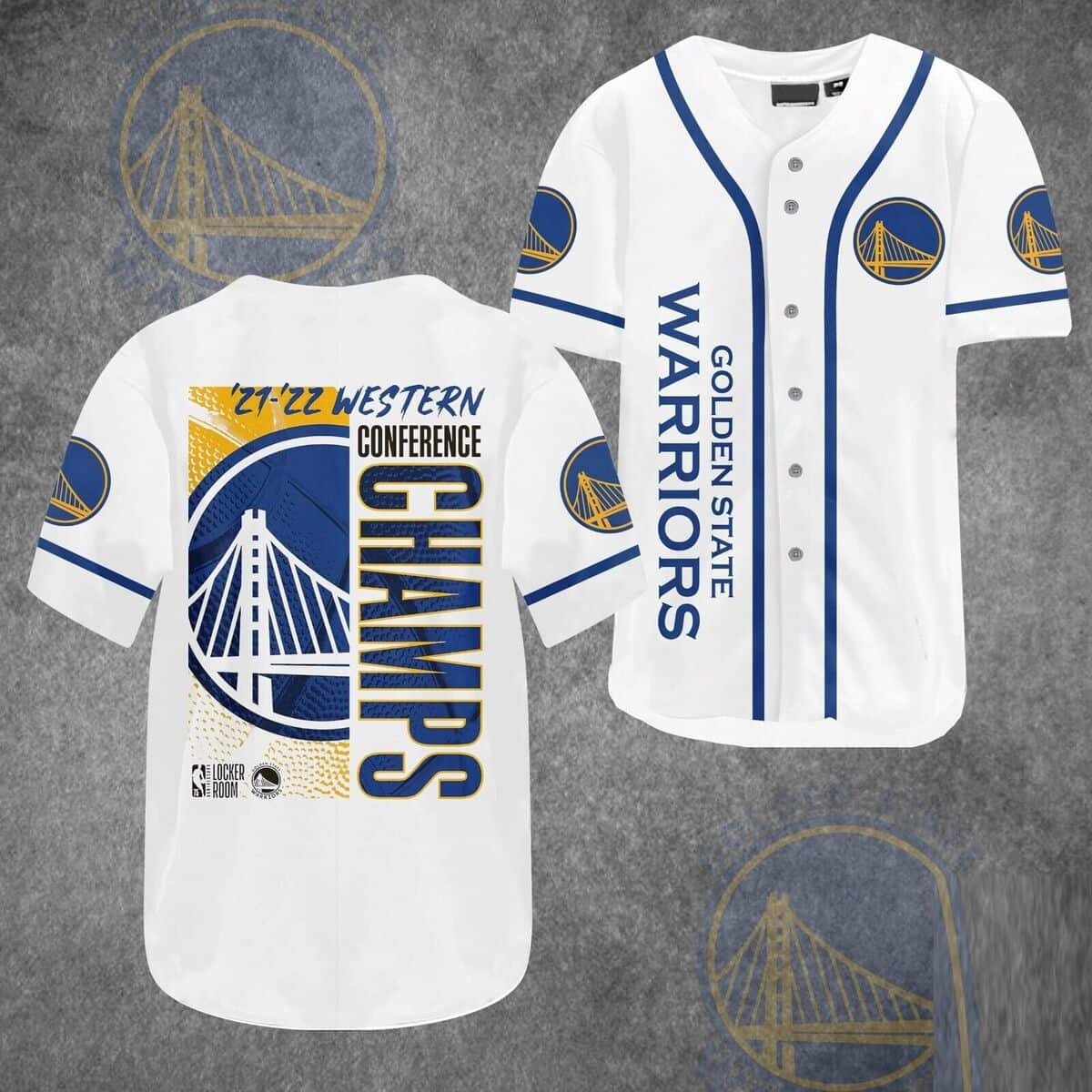 Western Conference Champions NBA Golden State Warriors Baseball Jersey