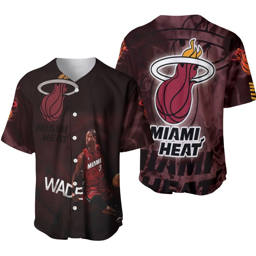 Dwyane Wade 3 Miami Heat Baseball Jersey Gift For NBA Fans