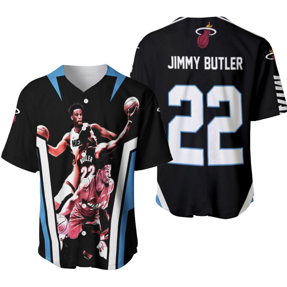 Miami Heat Baseball Jersey Jimmy Butler 22 Gift For NBA Fans