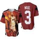 Dwyane Wade 3 NBA Miami Heat Score Fire Background Legend Baseball Jersey Dwyane Wade 3 NBA Miami Heat Score Fire Background Legend Baseball Jersey