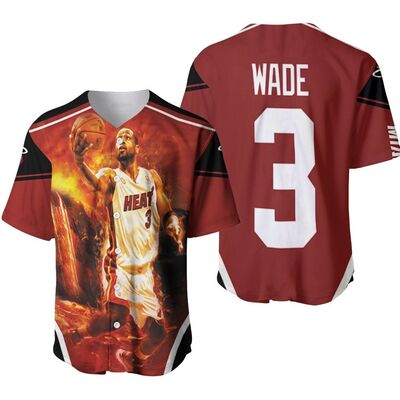 Dwyane Wade 3 NBA Miami Heat Score Fire Background Legend Baseball Jersey Dwyane Wade 3 NBA Miami Heat Score Fire Background Legend Baseball Jersey