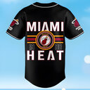 Black NBA Miami Heat Baseball Jersey Sports Gift For Husband Black NBA Miami Heat Baseball Jersey Sports Gift For Husband