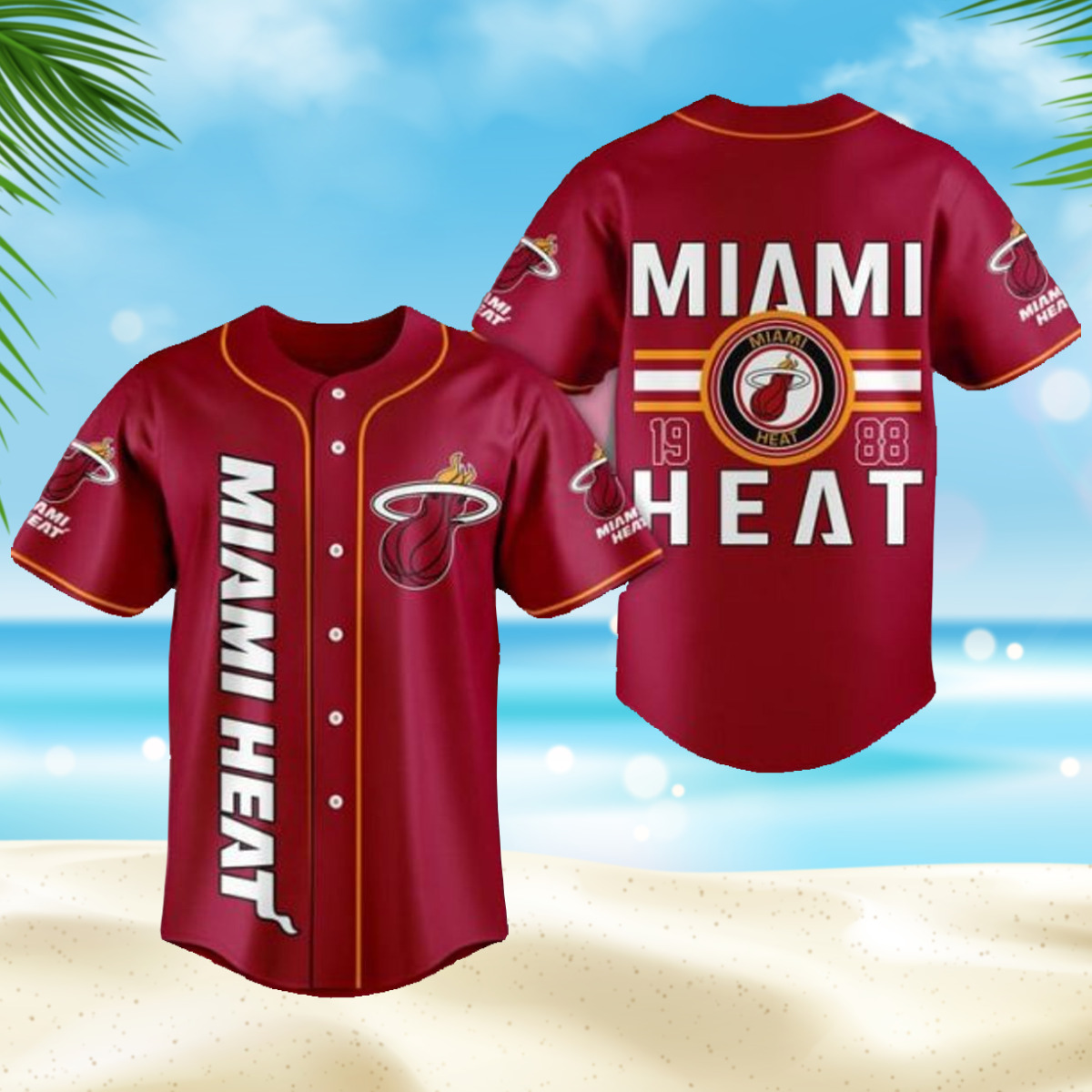 Red NBA Miami Heat Baseball Jersey Gift For Best Friend