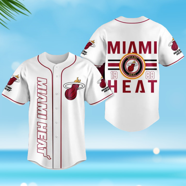 NBA Miami Heat 1988 White Baseball Jersey Sports Gift For Best Friend