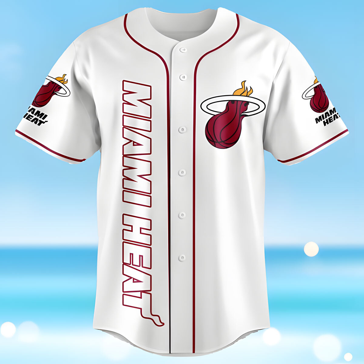 NBA Miami Heat 1988 White Baseball Jersey Sports Gift For Best Friend NBA Miami Heat 1988 White Baseball Jersey Sports Gift For Best Friend