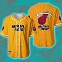 Yellow NBA Miami Heat Baseball Jersey Sports Gift For Him Yellow NBA Miami Heat Baseball Jersey Sports Gift For Him