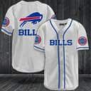 White NFL Buffalo Bills Baseball Jersey Gift For Football Fans White NFL Buffalo Bills Baseball Jersey Gift For Football Fans