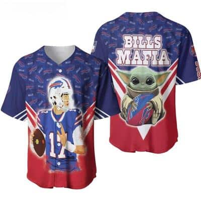 Baby Yoda Star Wars Loves NFL Buffalo Bills Baseball Jersey Gift For Him Baby Yoda Star Wars Loves NFL Buffalo Bills Baseball Jersey Gift For Him