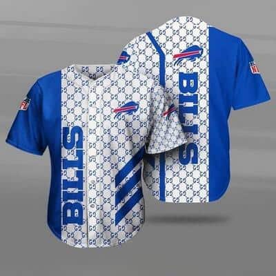 NFL Buffalo Bills Baseball Jersey Gucci Parody Gift For Sport Friend NFL Buffalo Bills Baseball Jersey Gucci Parody Gift For Sport Friend