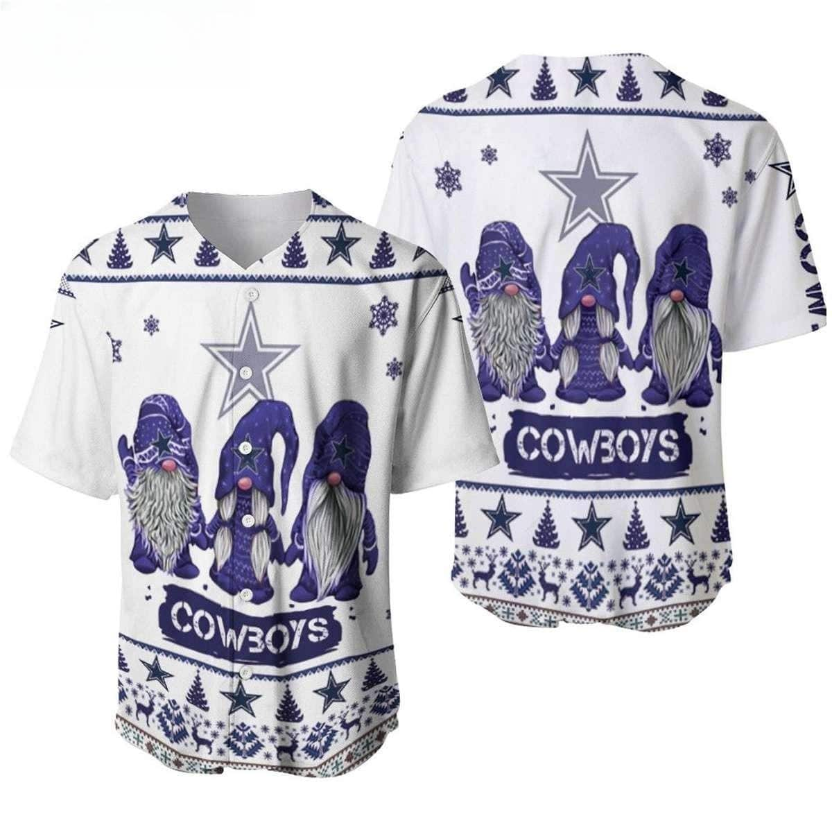 Christmas Gnomes NFL Dallas Cowboys Baseball Jersey Gift For Best Friend