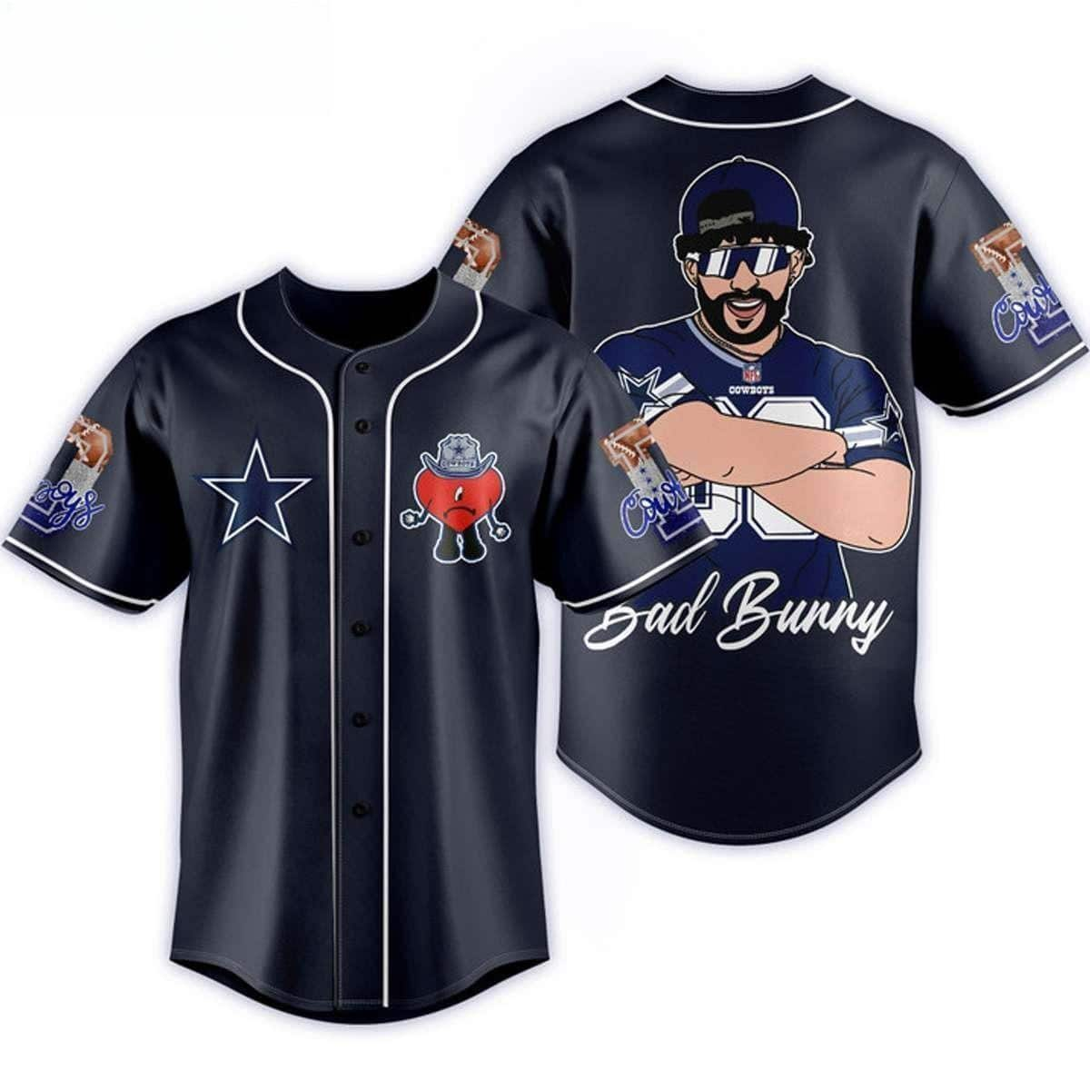 NFL Dallas Cowboys Baseball Jersey Bad Bunny