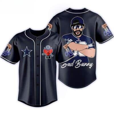 NFL Dallas Cowboys Baseball Jersey Bad Bunny NFL Dallas Cowboys Baseball Jersey Bad Bunny