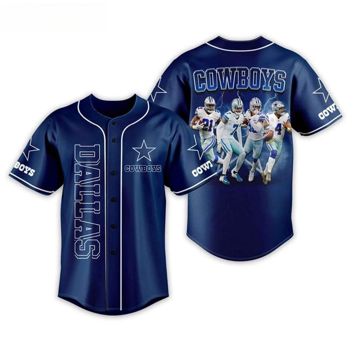 NFL Dallas Cowboys Baseball Jersey Gift For Sporty Husband