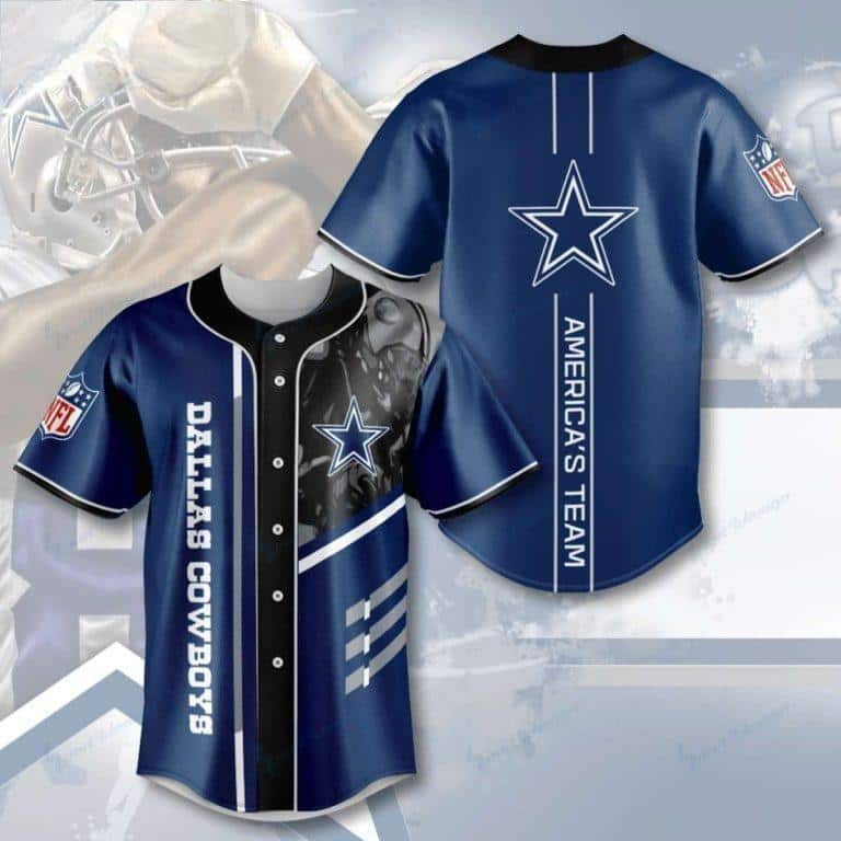 Navy NFL Dallas Cowboys Baseball Jersey Football Gift For Boyfriend