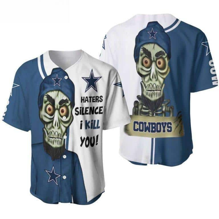 NFL Dallas Cowboys Baseball Jersey Haters Silence I Kill You Football Gift For Dad