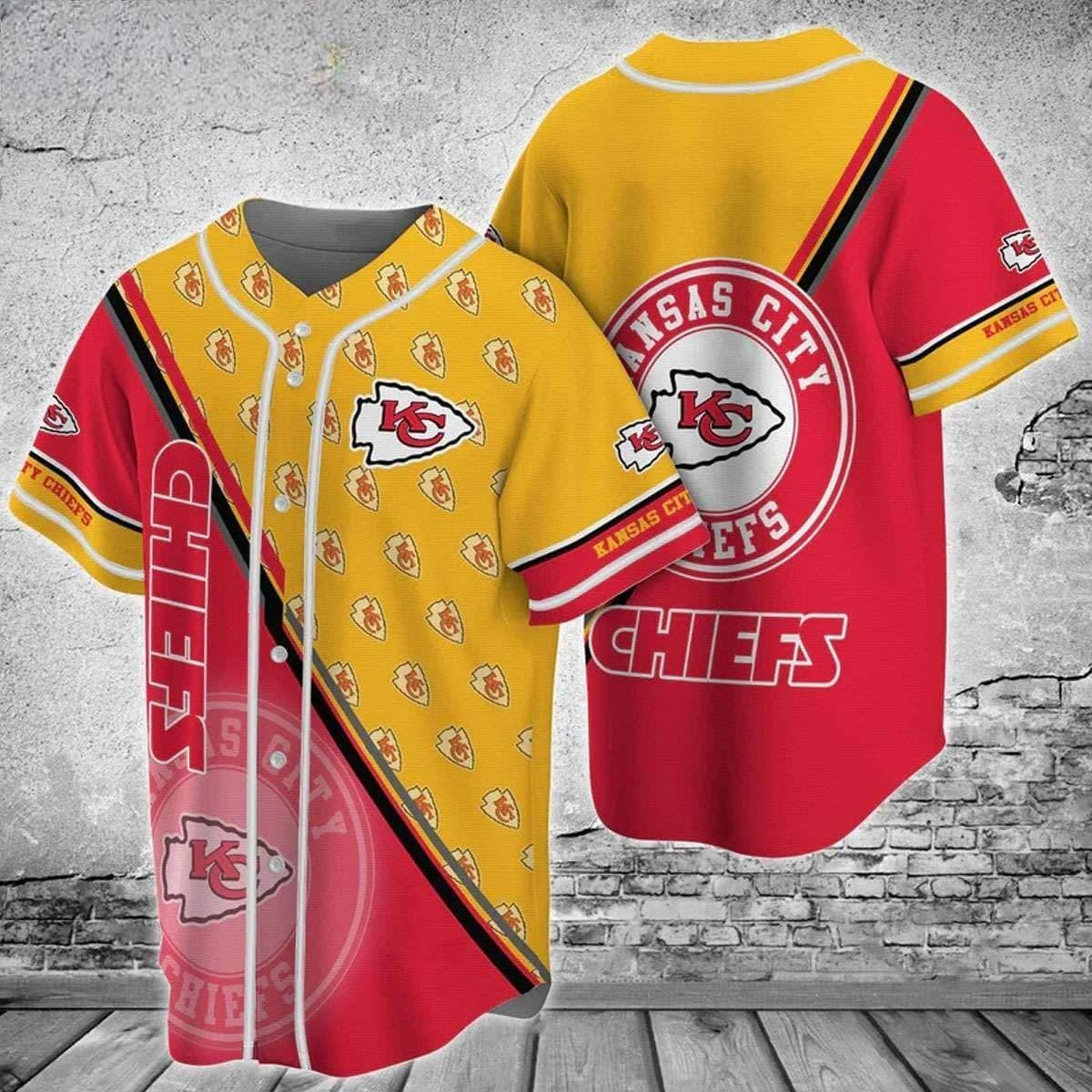 NFL Kansas City Chiefs Baseball Jersey Logo Pattern