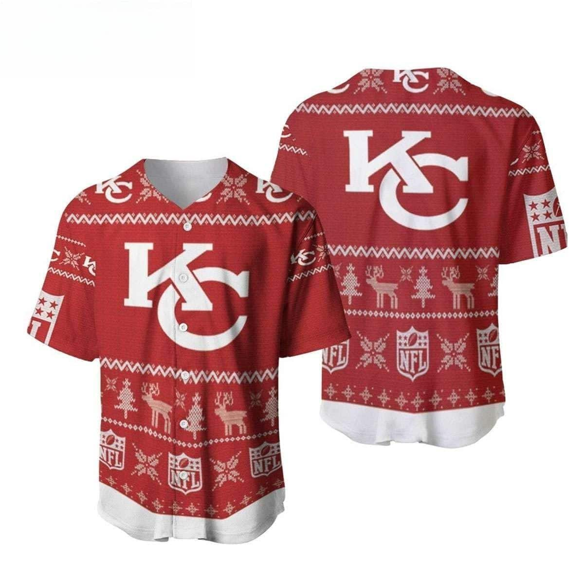 NFL Kansas City Chiefs Baseball Jersey Christmas Gift For Him