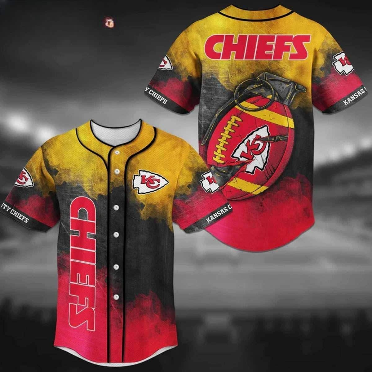 NFL Kansas City Chiefs Baseball Jersey Grenade Sports Gift For Him