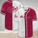 White And Crimson Split Dr Pepper Beer Baseball Jersey White And Crimson Split Dr Pepper Beer Baseball Jersey