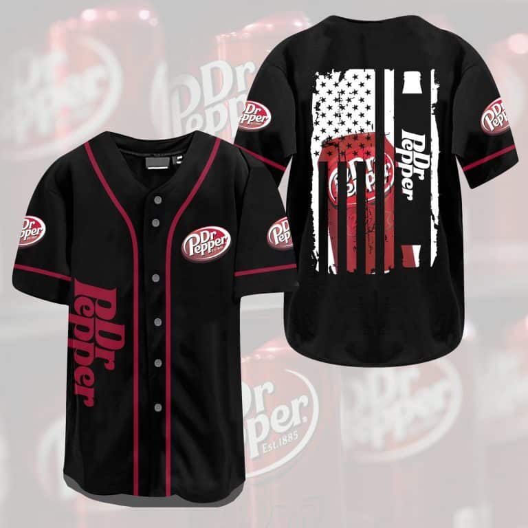 Dr Pepper Beer Flag Baseball Jersey Gift For Sporty Husband