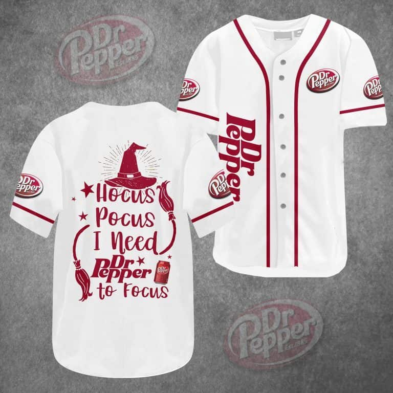 Hocus Pocus I Need Dr Pepper Beer To Focus Baseball Jersey