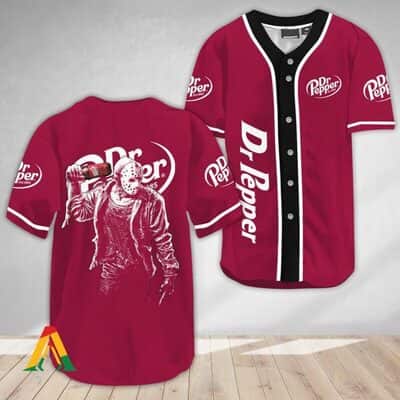 Jason Voorhees Dr Pepper Beer Baseball Jersey Gift For Sporty Boyfriend Jason Voorhees Dr Pepper Beer Baseball Jersey Gift For Sporty Boyfriend