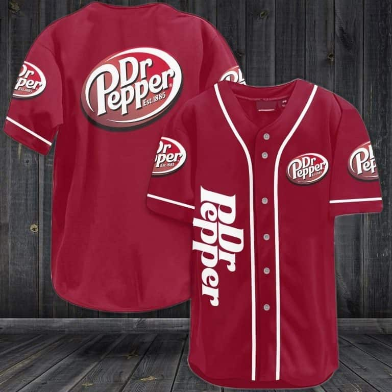 Red Dr Pepper Beer Baseball Jersey Gift For Sporty Husband