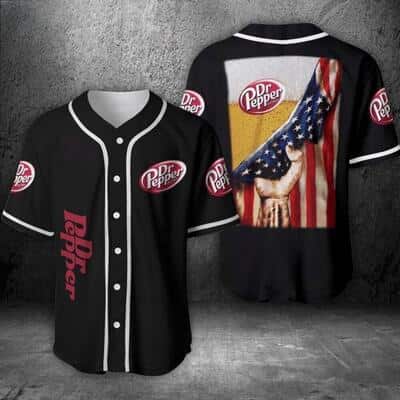 Dr Pepper Baseball Jersey US Flag Gift For Beer Lovers Dr Pepper Baseball Jersey US Flag Gift For Beer Lovers
