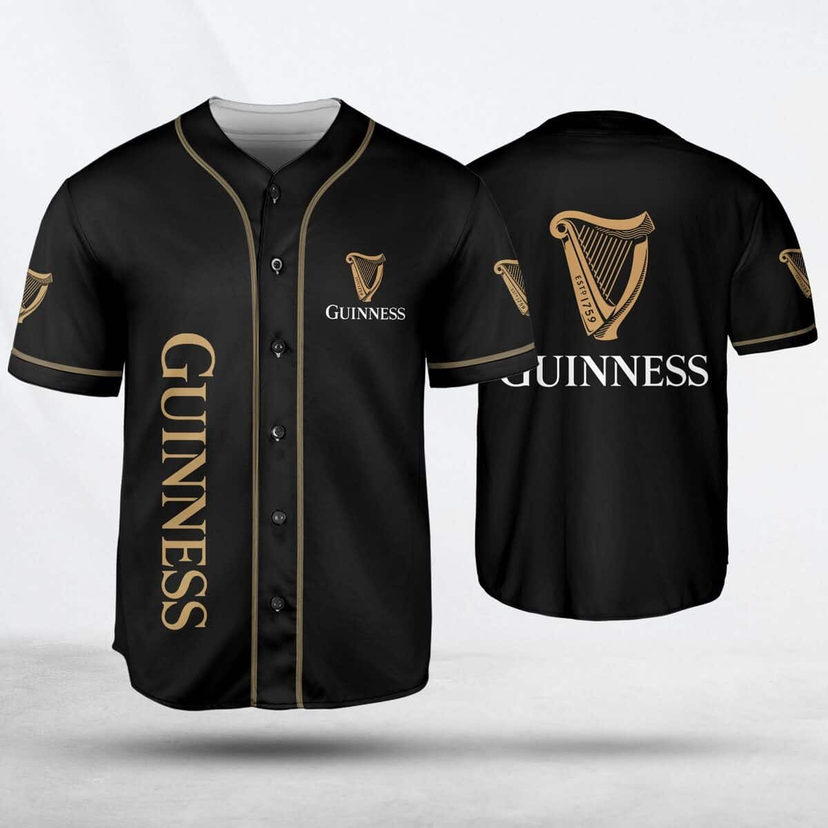 Black Guinness Beer Baseball Jersey Sports Gift For Dad