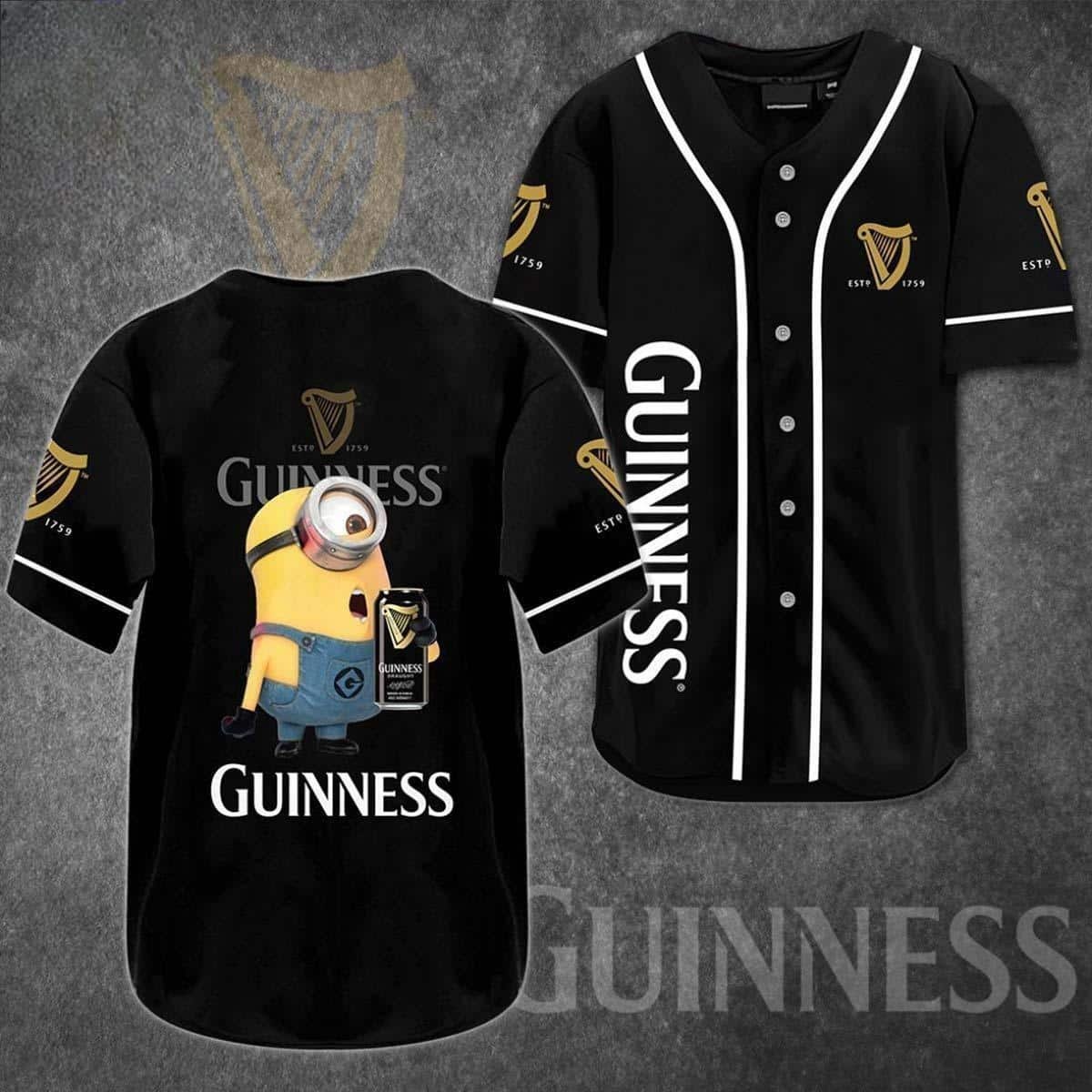 Minion Guinness Baseball Jersey Gift For Beer Lovers