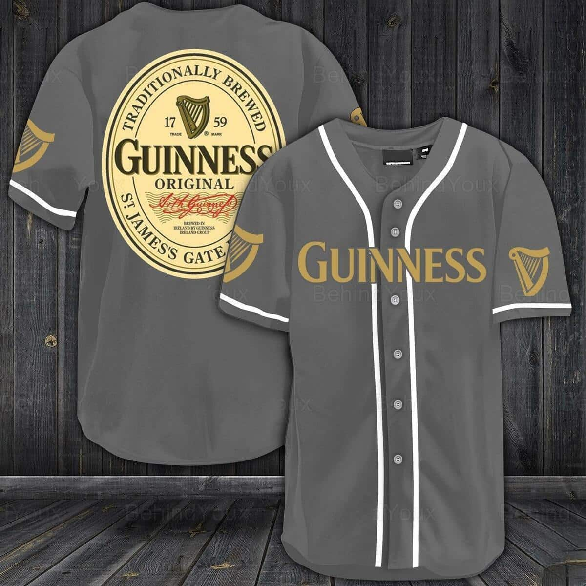 Grey Guinness Beer Baseball Jersey Gift For Best Friend