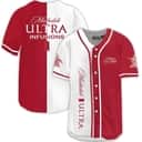 Michelob ULTRA Beer Baseball Jersey Red White Dual Colors Gift For Baseball Lovers Michelob ULTRA Beer Baseball Jersey Red White Dual Colors Gift For Baseball Lovers