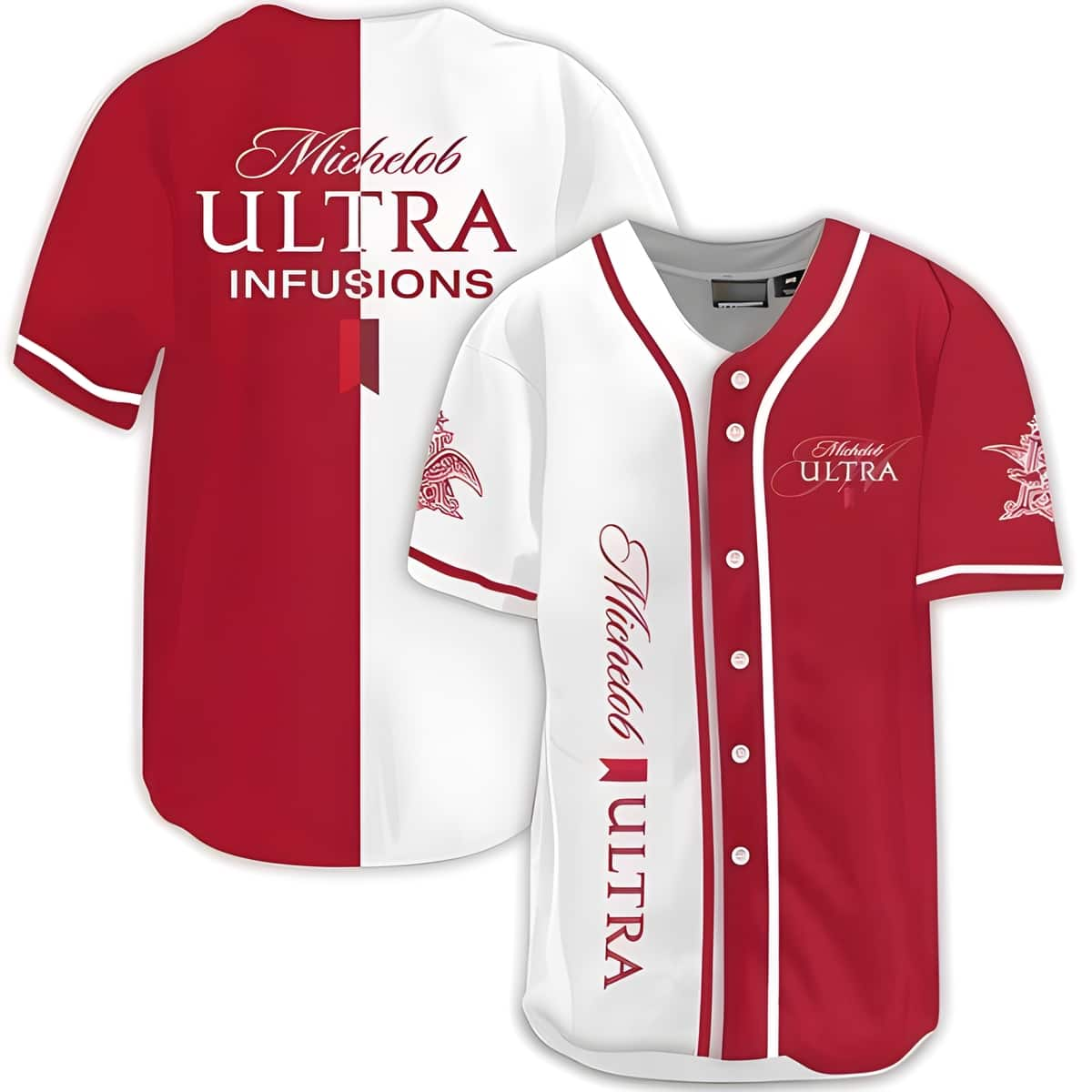 Michelob ULTRA Beer Baseball Jersey Red White Dual Colors Gift For Baseball Lovers