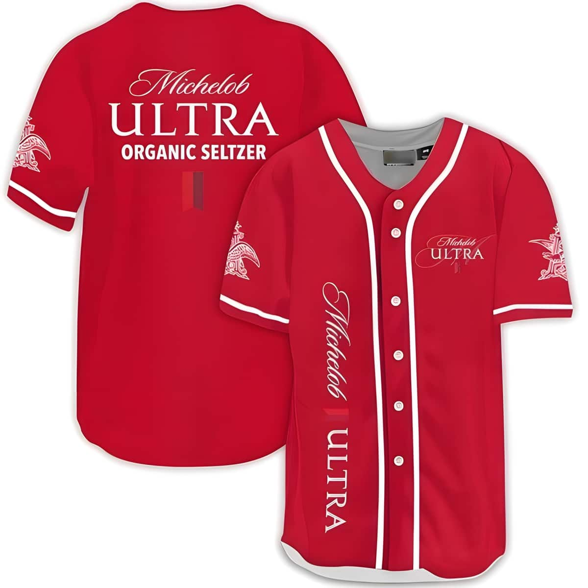 Classic Red Michelob ULTRA Organic Seltzer Baseball Jersey Gift For Beer Lovers