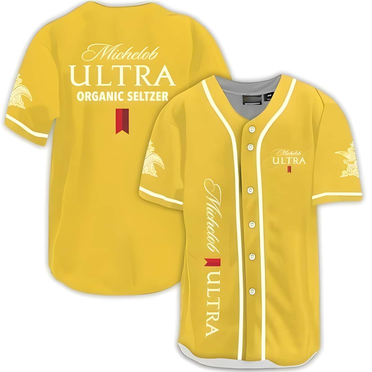 Classic Yellow Michelob ULTRA Organic Seltzer Baseball Jersey Beer Lovers Gift